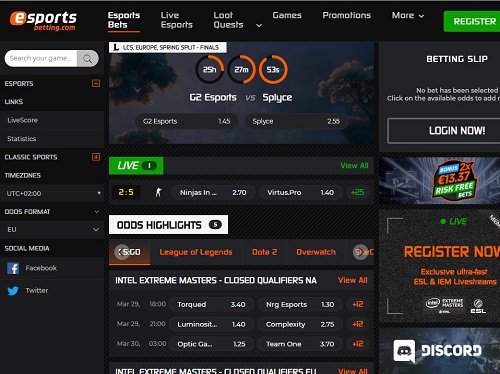 esports betting Screenshot